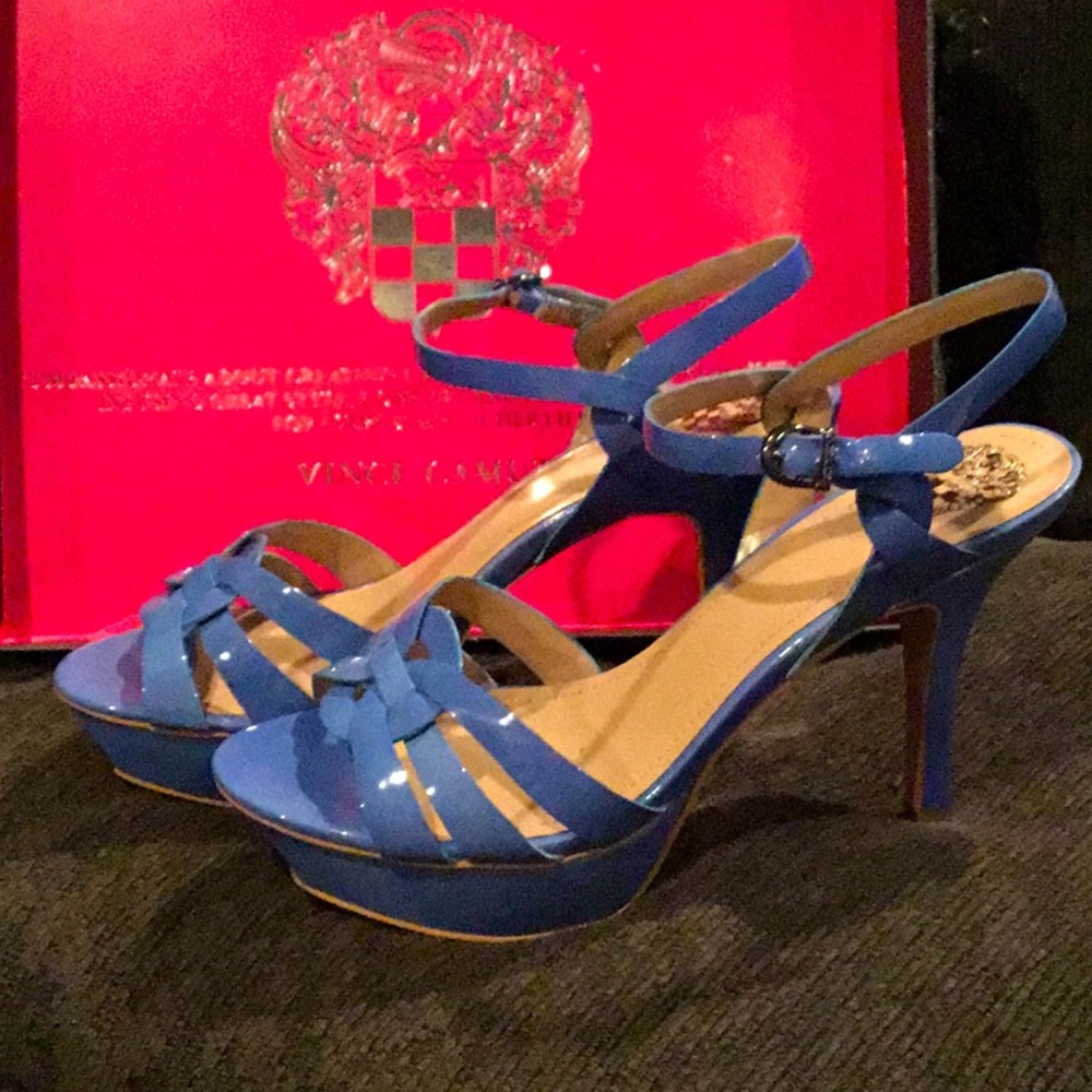 Vince Camuto Toledo Lake Blue Platform Sandals
